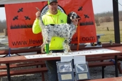 Timothy Powell with Bella. NLGDC 2018-2019 Derby and Open Dog of the Year