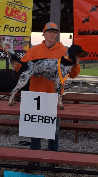 Derby winner Zach Erne with Opie.